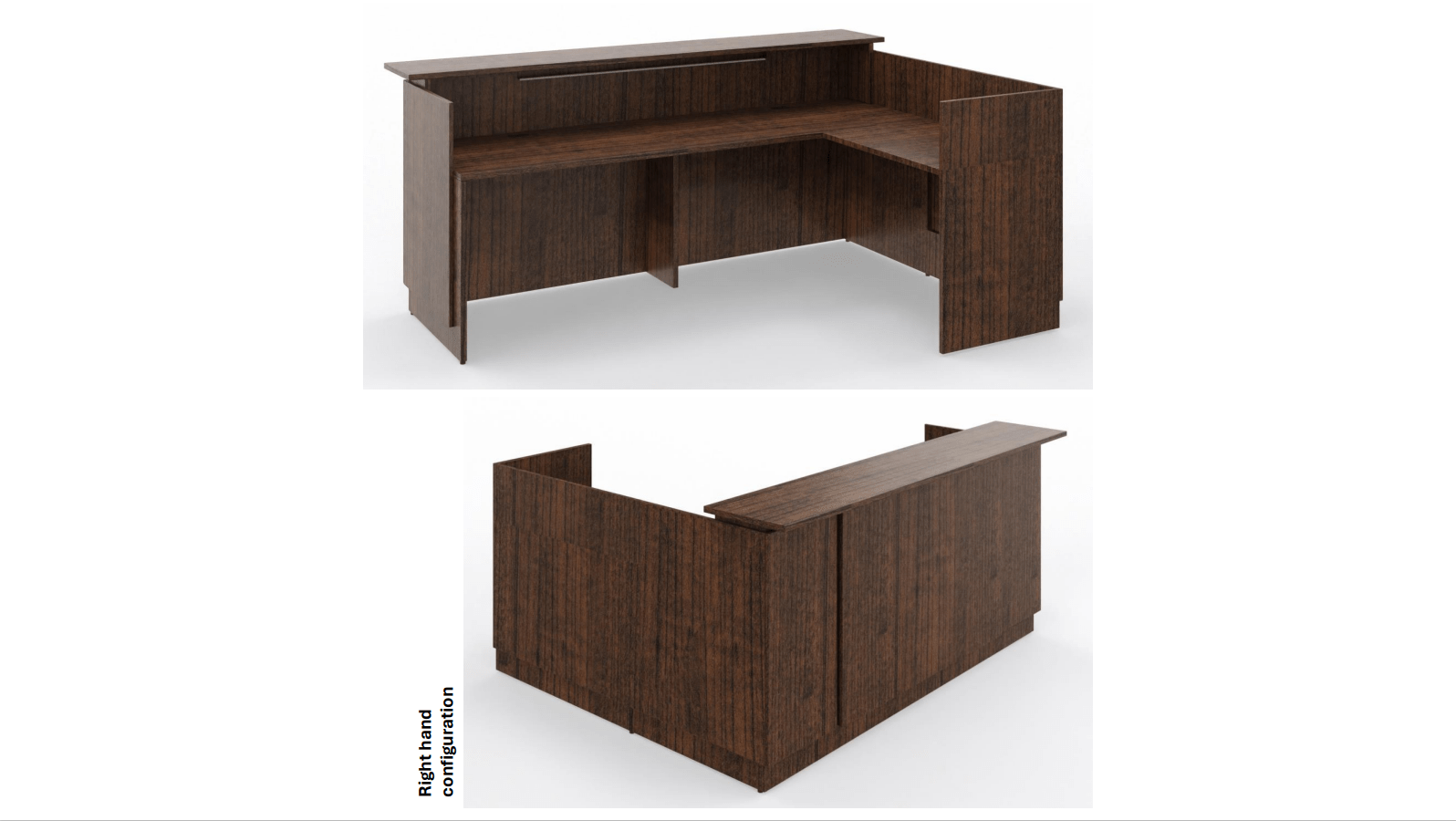 Zira Reception Desk Tiger Walnut Contemporary Design with High